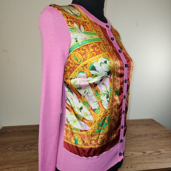 Dolce & Gabbana Printed Silk Panelled Cardigan. - Picture 3 of 15